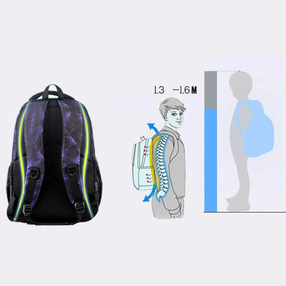 Asge Backpack for School Boys Backpacks for Kids Camo Bookbag for Middle School Bags Waterproof Travel Back Pack(Purple)