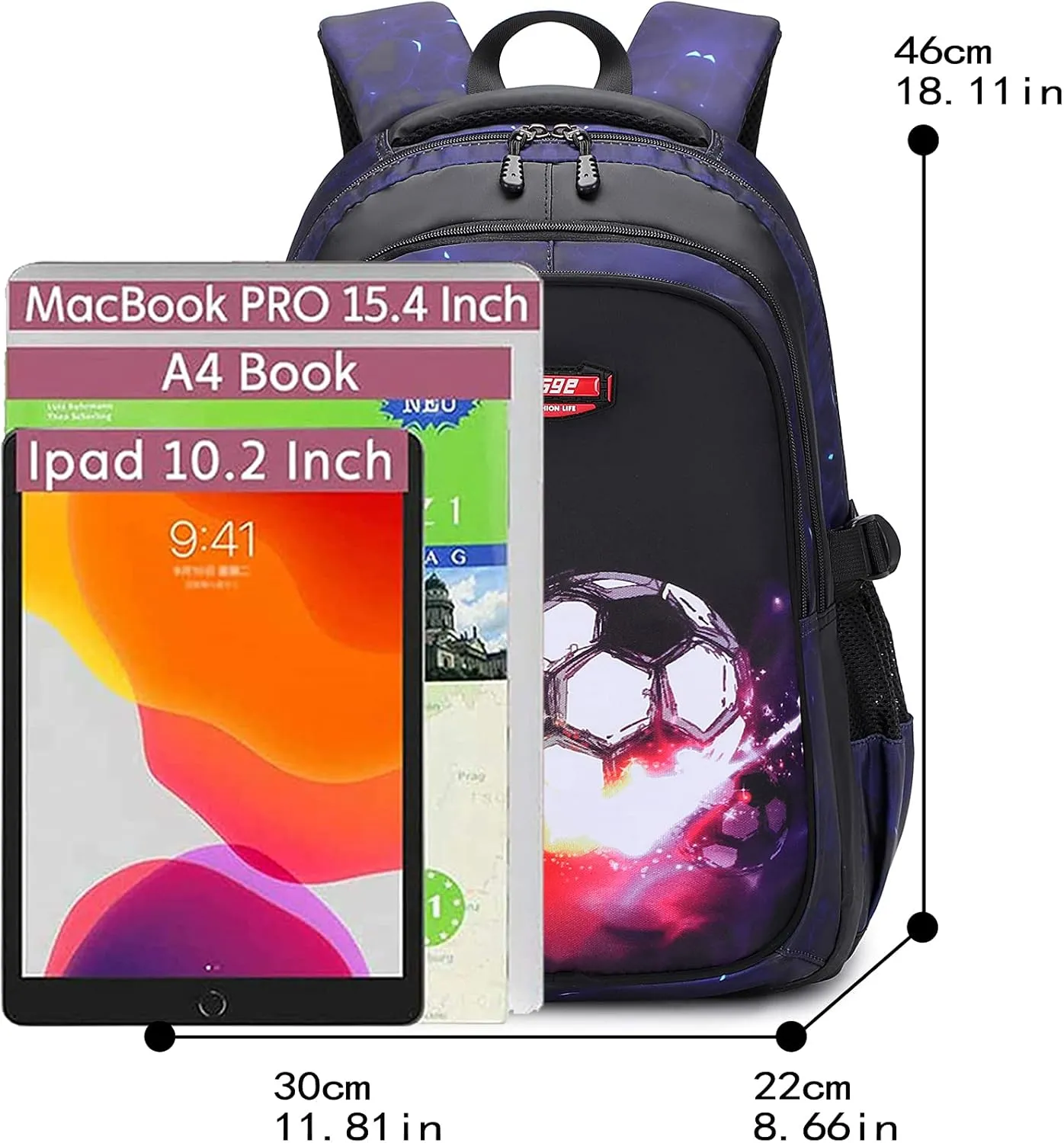 Asge Backpack for School Boys Backpacks for Kids Camo Bookbag for Middle School Bags Waterproof Travel Back Pack(Purple)