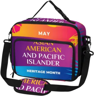 Asian American And Pacific Islander Heritage Month Lunch Bag Insulated Lunch Tote Shoulder Bag for Men Women Work Travel Picnic