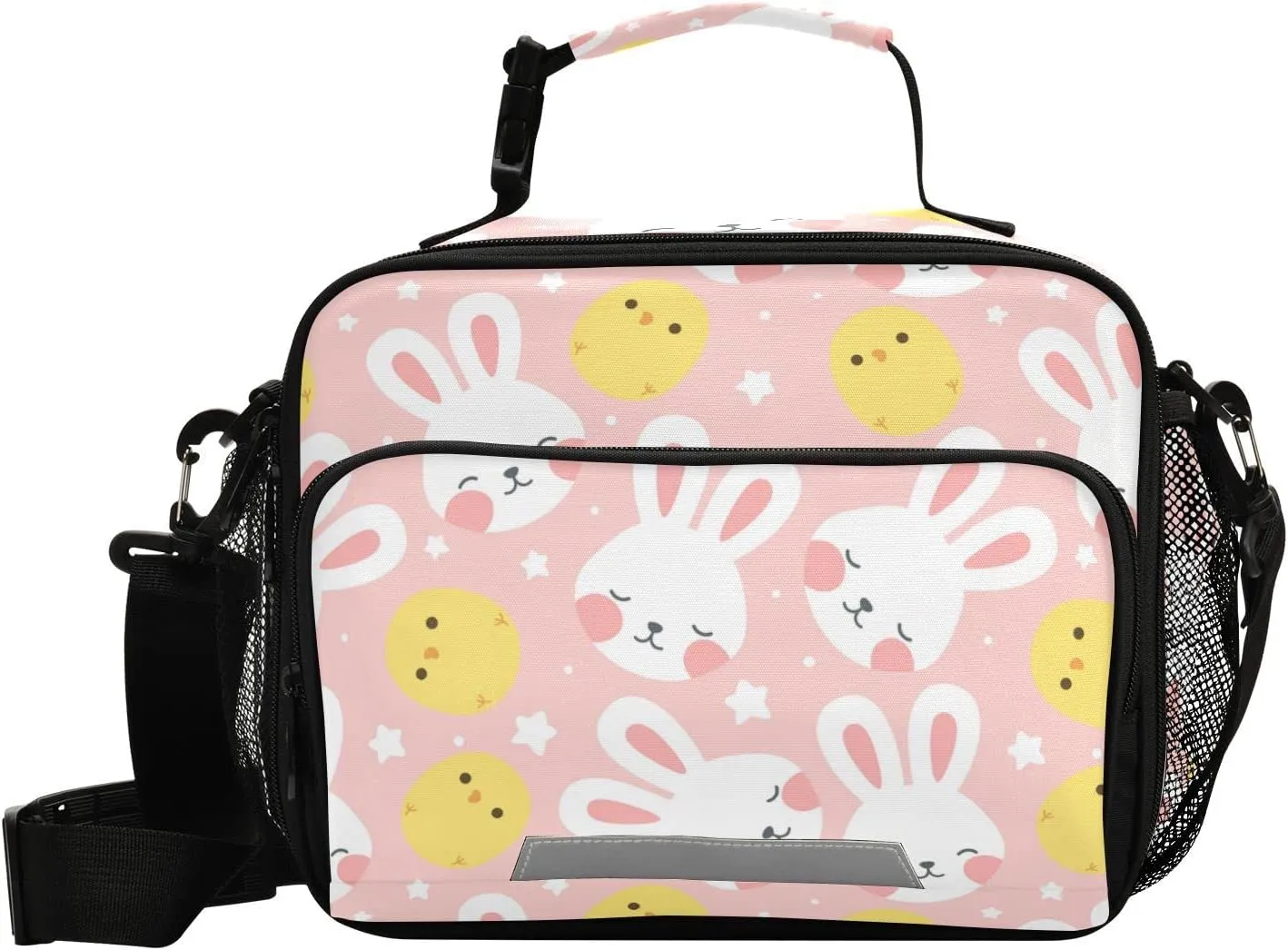 Aslsiy Lunch Bag for Women Rabbit and Chick Insulated Lunch Box Handbag with Adjustable Shoulder Strap for Office Picnic Travel
