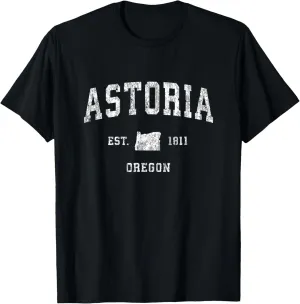 Astoria Oregon OR Vintage Athletic Sports Design T-Shirt