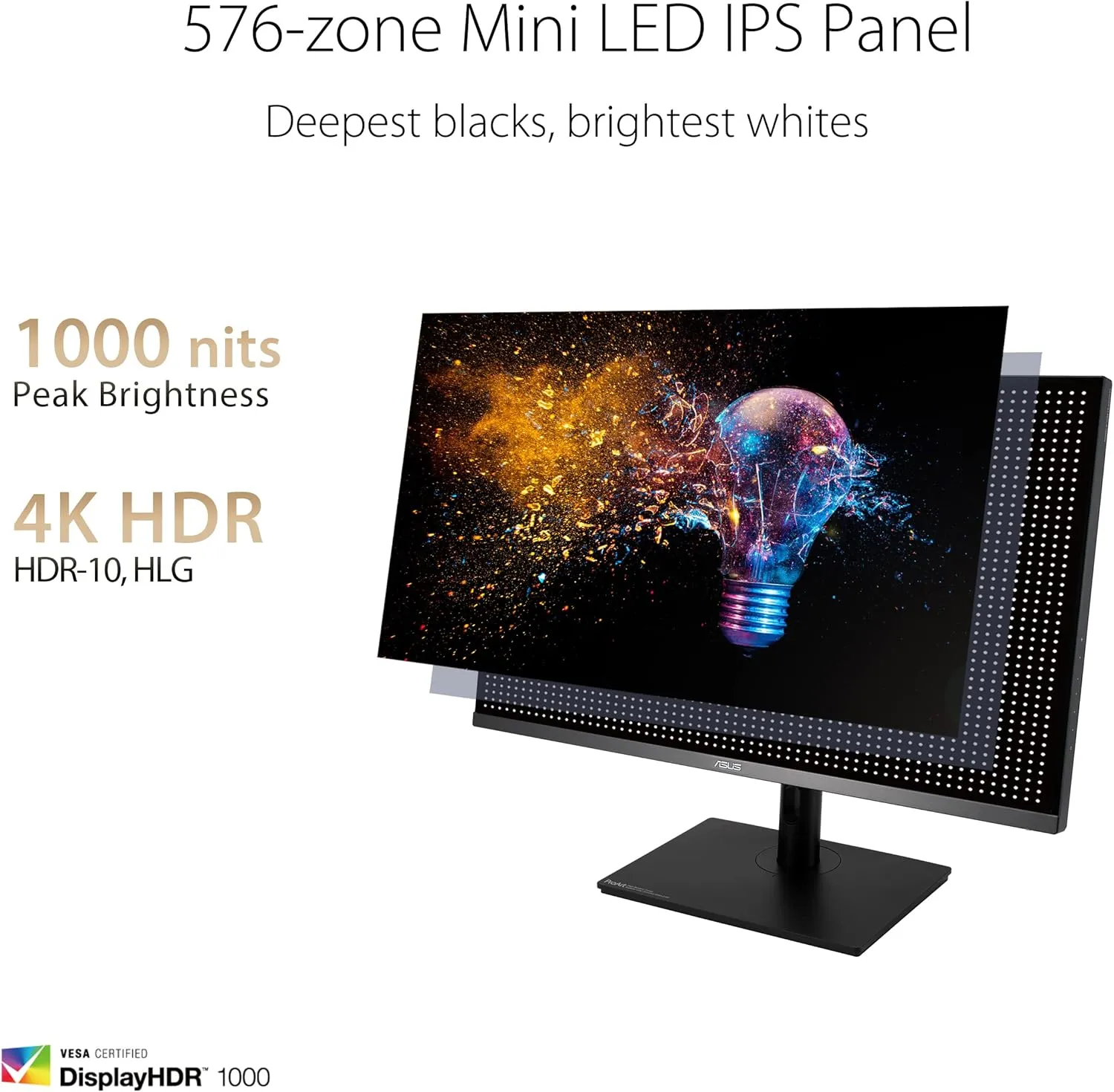 ASUS ProArt Display 32” 4K HDR Computer Monitor (PA32UCR-K) - IPS, 1000nits, ΔE < 1, 98% DCI-P3, 99.5% Adobe RGB, USB-C, HDMI, X-rite i1 Calibrator, Compatible with Laptop & Mac Monitor,BLACK