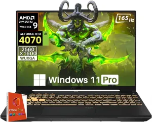 ASUS TUF A16 Gaming Laptop, NVIDIA RTX 4070, AMD Ryzen 9 7940HX(Up to 5.2GHz, Beat i9), 16" 2.5K QHD  165Hz, 64 GB DDR5, 4 TB SSD, Windows 11 Pro, Office Pro, FA607PI-AS94