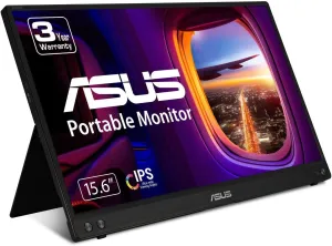 ASUS ZenScreen 15.6” 1080P Portable Monitor (MB16ACV) - Full HD, IPS, Eye Care, Flicker Free, Blue Light Filter, Kickstand, USB-C Power Delivery, for Laptop, PC, Phone, Console