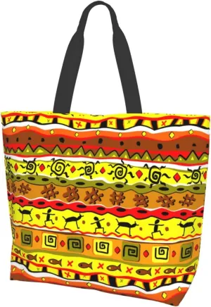ASYG Egyptian Tote Shoulder Bag Hieroglyphs Bags Storage Handle Shopping Bag Portable Egypt Bag
