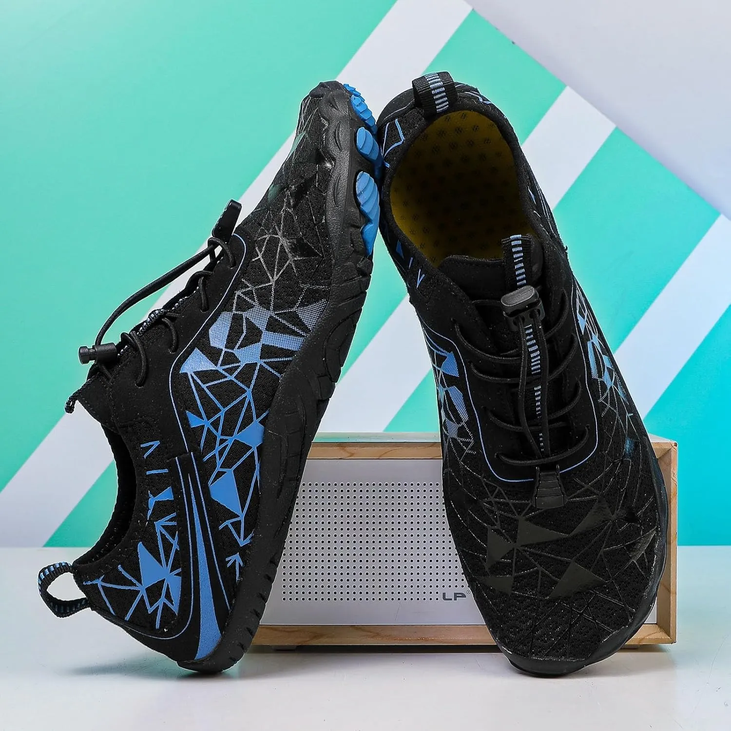 Athletic Hiking Water Shoes Womens Mens Quick Dry Barefoot for Beach Walking Kayaking Surfing Training Aqua Shoes with Comfy Cushion Sole Summer Wading Shoe with Adjustable Lace for Men Women