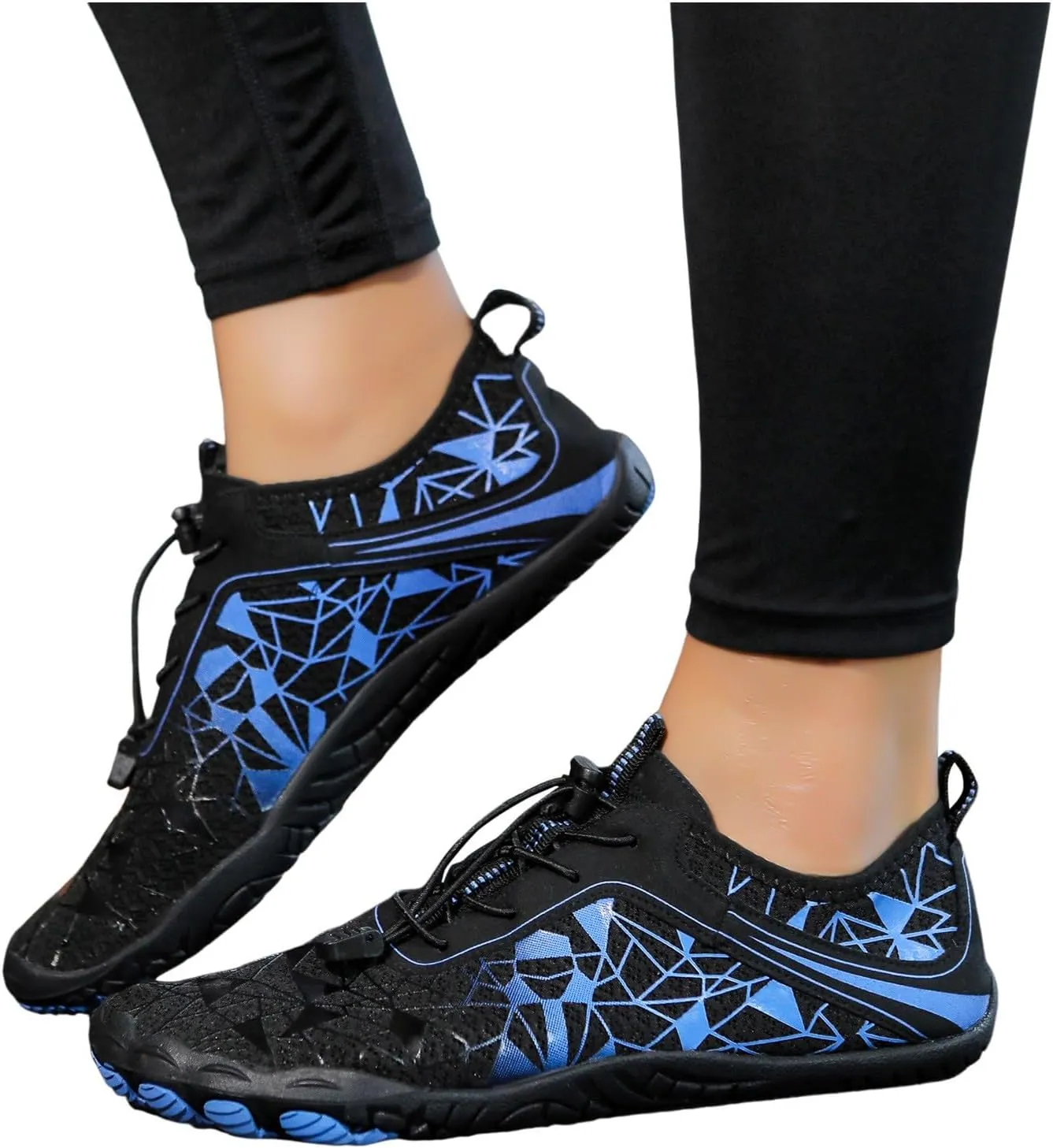 Athletic Hiking Water Shoes Womens Mens Quick Dry Barefoot for Beach Walking Kayaking Surfing Training Aqua Shoes with Comfy Cushion Sole Summer Wading Shoe with Adjustable Lace for Men Women