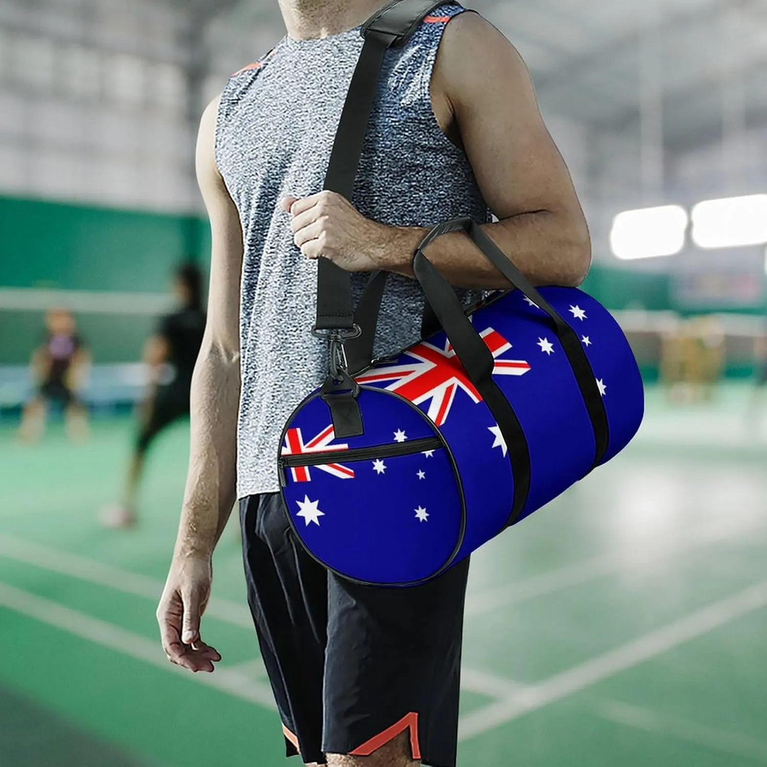 Australia Flag Sports Duffel Bag for Boys Girls with Dry Wet Separation Overnight Gym Bag