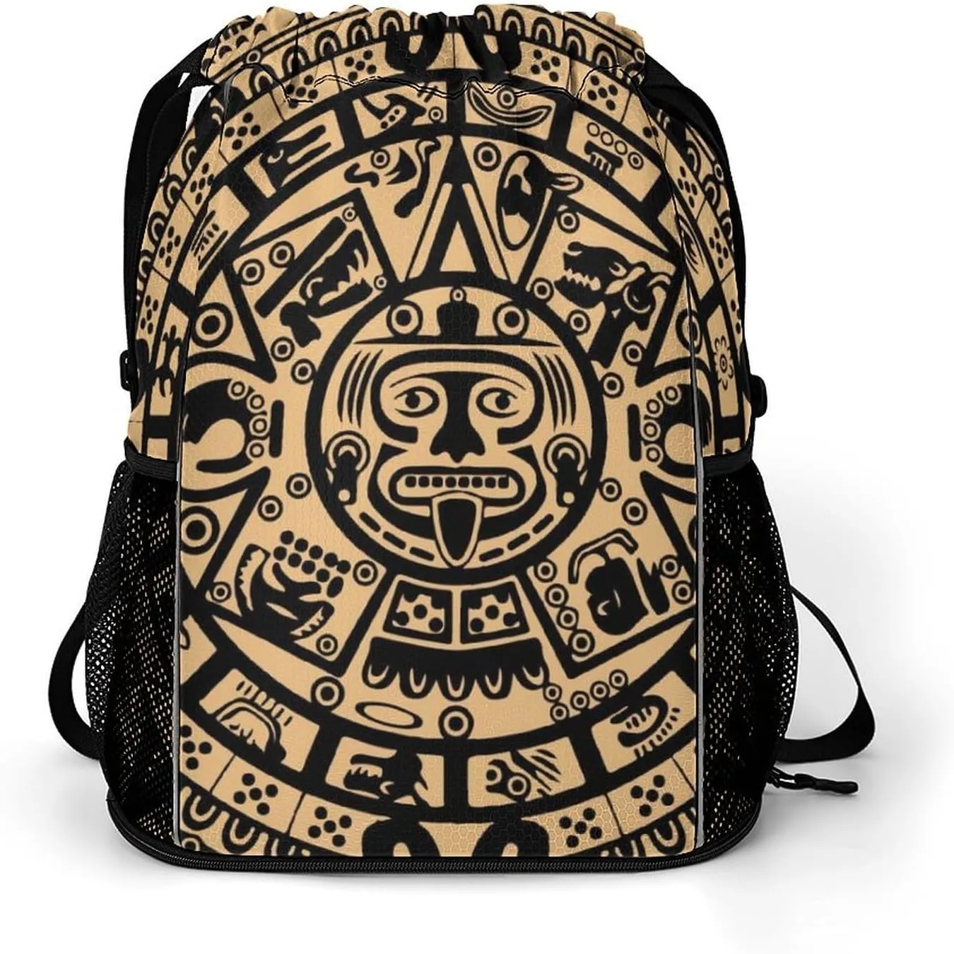 Aztec Maya Calendar Gym Bag Workout Gym Backpack with Shoe Compartment Sports Bags for Women Men