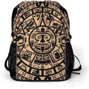 Aztec Maya Calendar Gym Bag Workout Gym Backpack with Shoe Compartment Sports Bags for Women Men