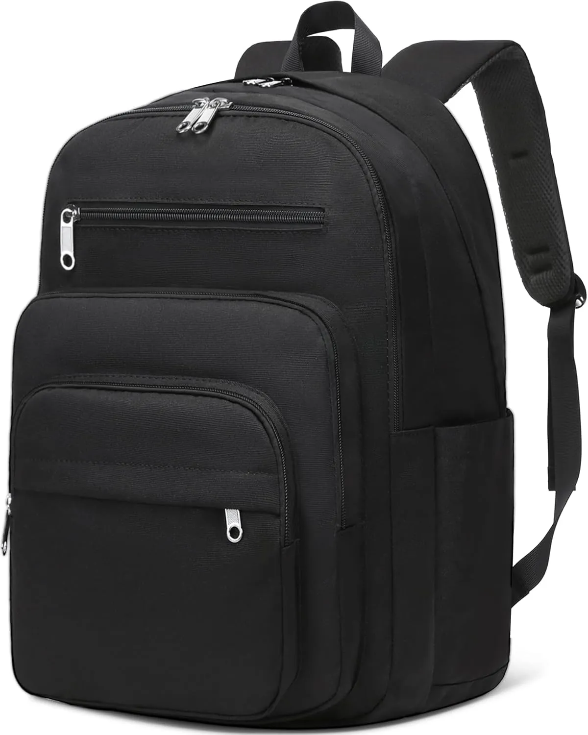Backpack for Middle High School Teen Boys Girls Large College Bookbag with Laptop Compartment Back to School Book Bags Mochilas Escolares para Niños Niñas Adolescentes (Black, Solid)