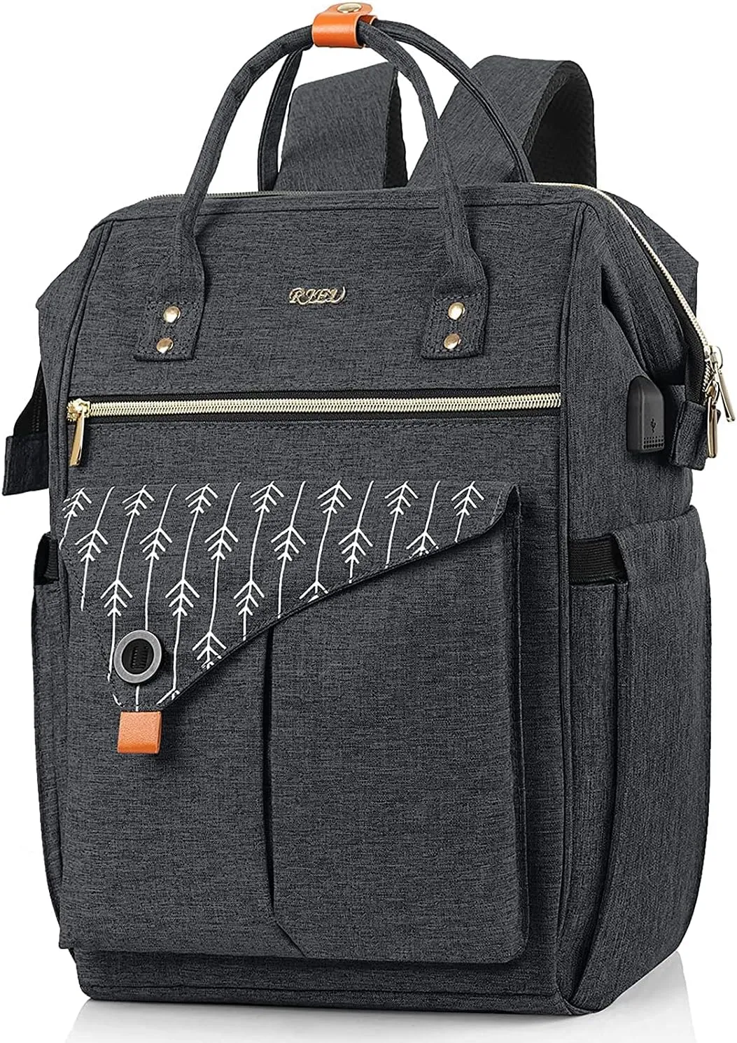 Backpack for Women, Anti Theft Slim SturdyTravel Laptop Backpack with USB Charging Port, Water Resistant College School Backpack Fits 15.6 Inch Notebook, Black
