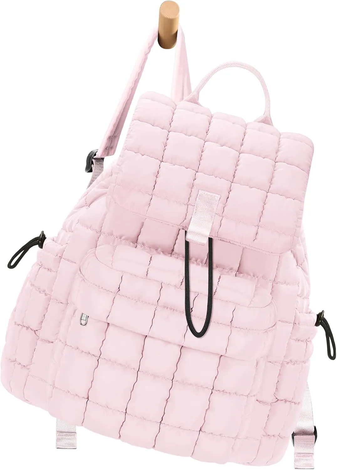 Backpack for Women - Lightweight Puffer Quilted Travel Backpack - Small Casual Daily Daypack Purse for Women - Cute Fashion Carry on Daypack, Pink