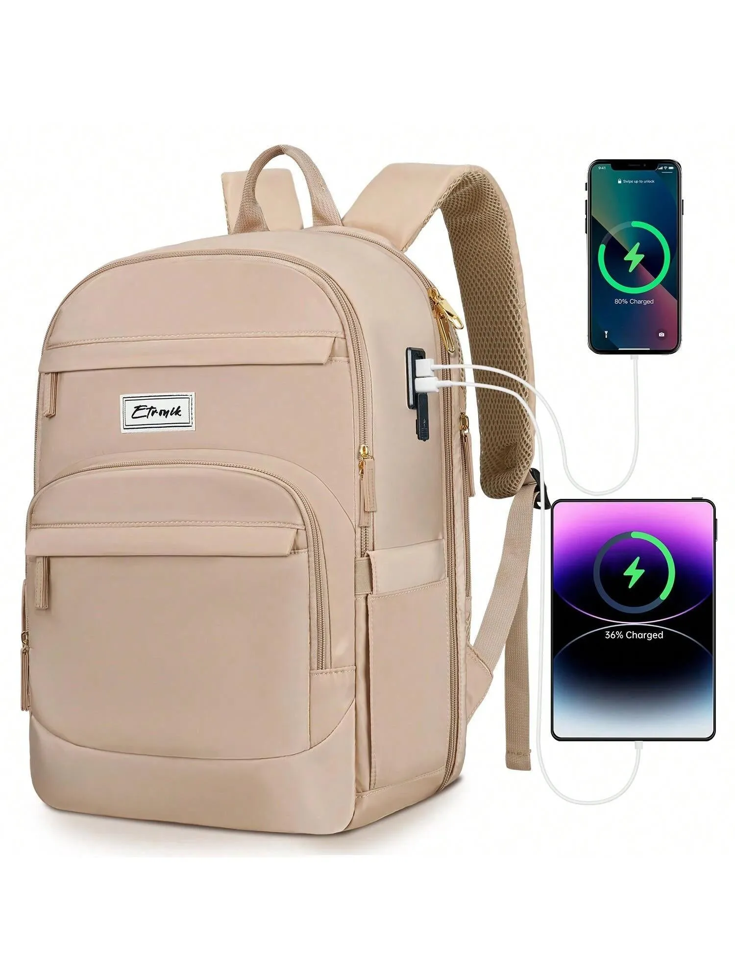 BagForLove - 3 Inch Anti Theft Laptop Bag With USB A & C Charging Port