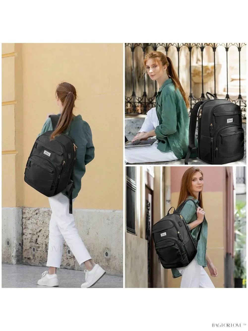 BagForLove - 3 Inch Anti Theft Laptop Bag With USB A & C Charging Port