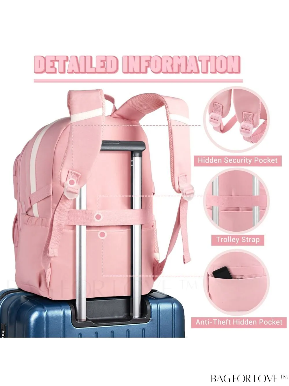 BagForLove - SCIONE Teen Travel Backpack: Waterproof, Hiking-Ready, Fits 15.6 Laptop, with Shoe Compartment