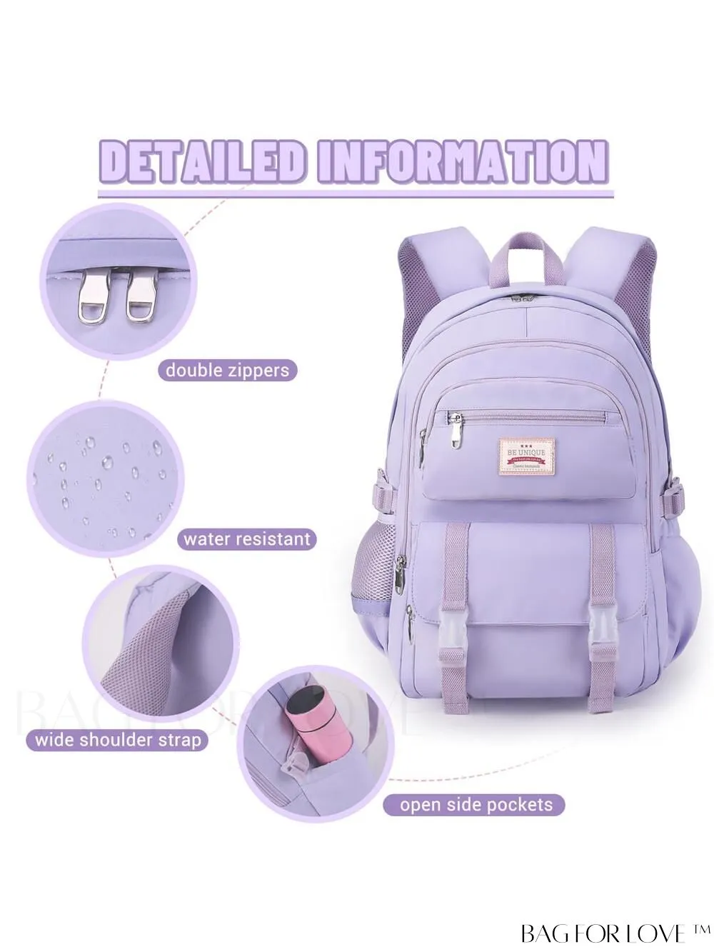 BagForLove - SCIONE Teen Travel Backpack: Waterproof, Hiking-Ready, Fits 15.6 Laptop, with Shoe Compartment