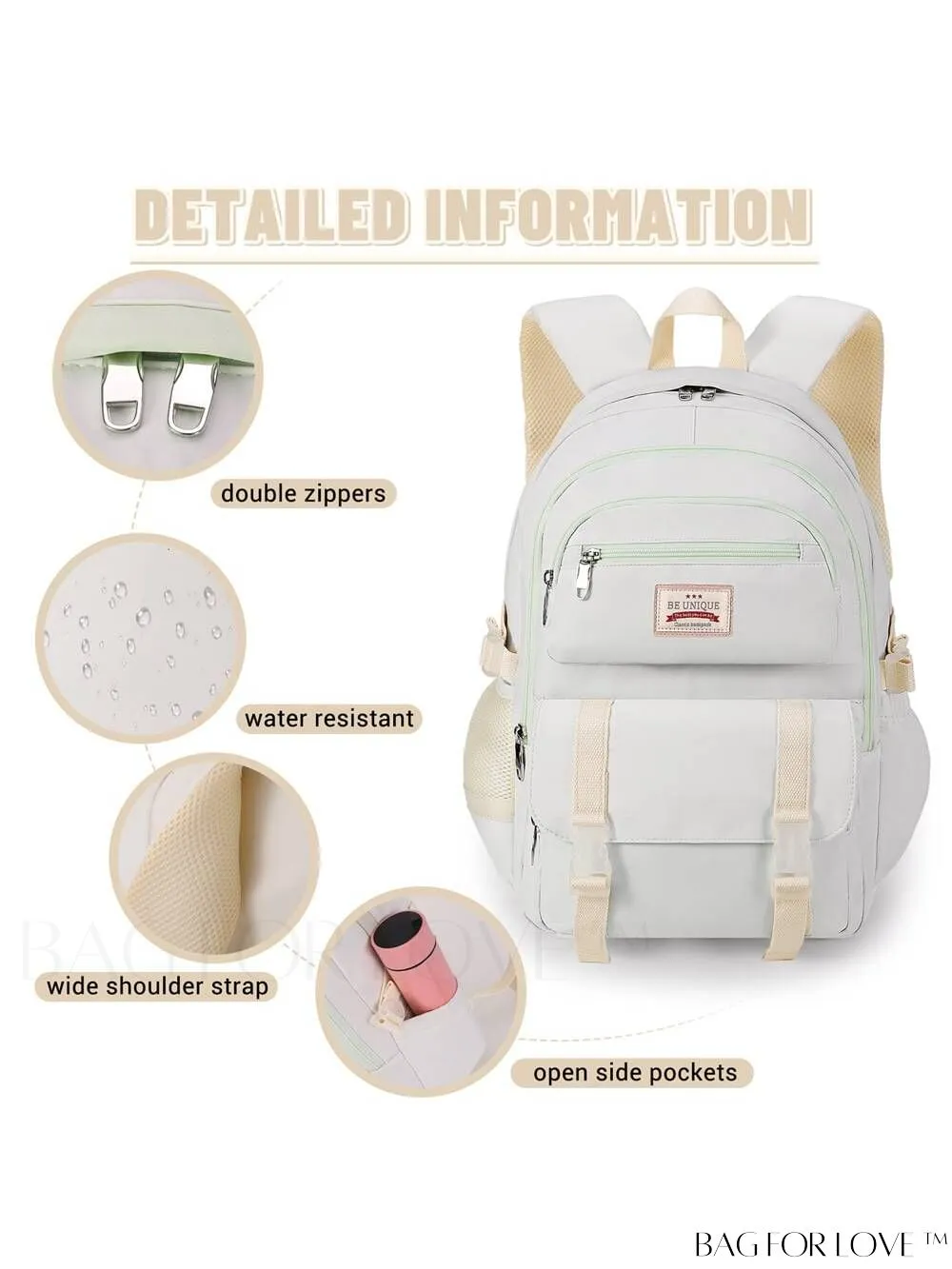 BagForLove - SCIONE Teen Travel Backpack: Waterproof, Hiking-Ready, Fits 15.6 Laptop, with Shoe Compartment