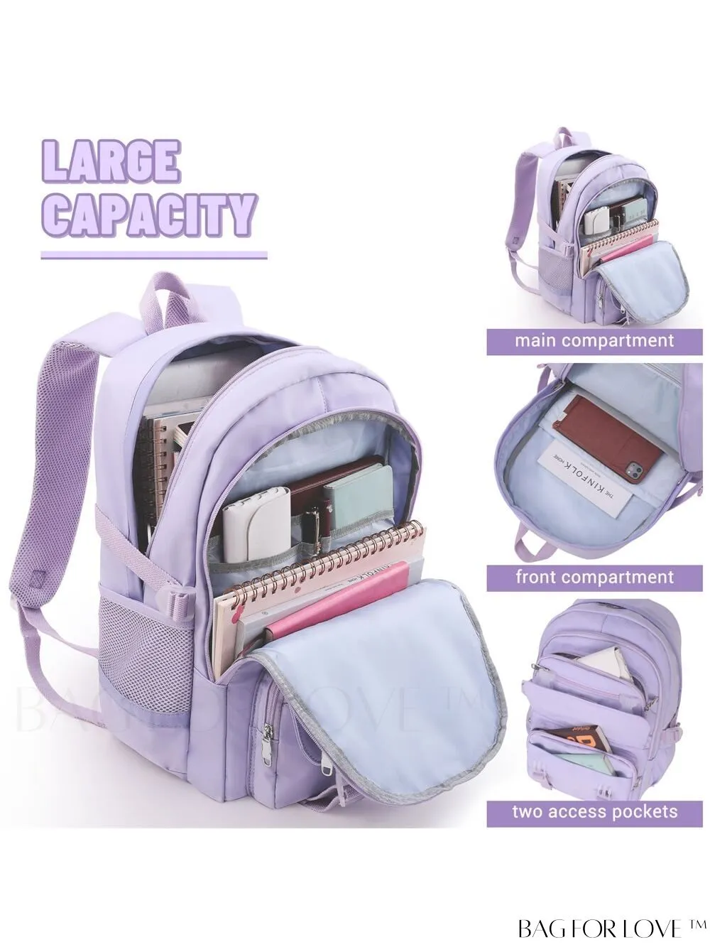 BagForLove - SCIONE Teen Travel Backpack: Waterproof, Hiking-Ready, Fits 15.6 Laptop, with Shoe Compartment