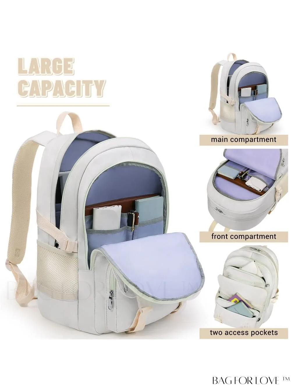 BagForLove - SCIONE Teen Travel Backpack: Waterproof, Hiking-Ready, Fits 15.6 Laptop, with Shoe Compartment