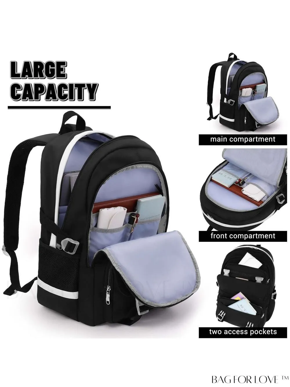BagForLove - SCIONE Teen Travel Backpack: Waterproof, Hiking-Ready, Fits 15.6 Laptop, with Shoe Compartment