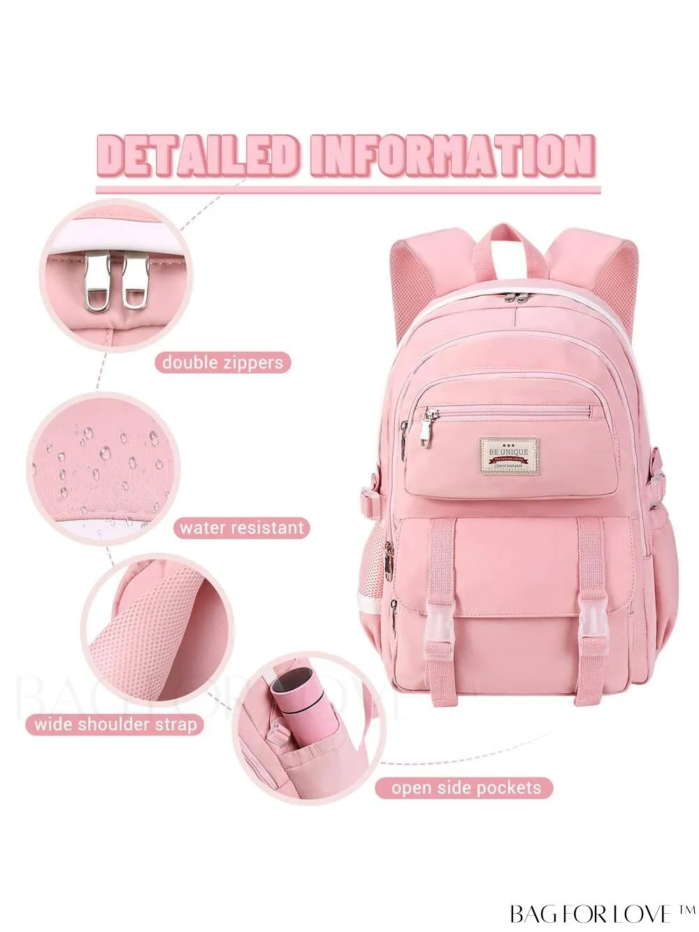 BagForLove - SCIONE Teen Travel Backpack: Waterproof, Hiking-Ready, Fits 15.6 Laptop, with Shoe Compartment