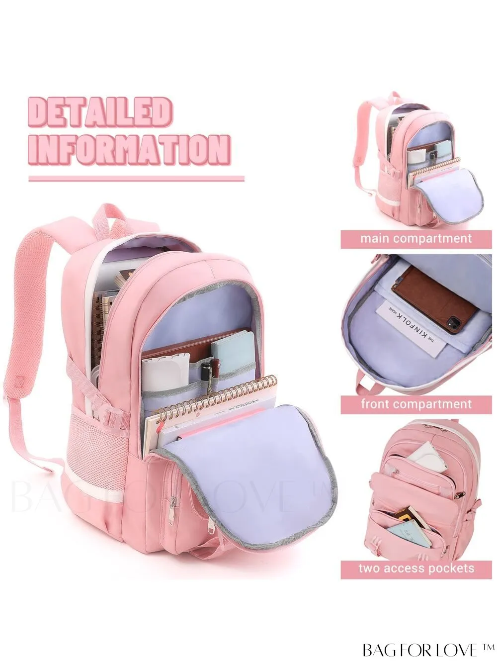 BagForLove - SCIONE Teen Travel Backpack: Waterproof, Hiking-Ready, Fits 15.6 Laptop, with Shoe Compartment
