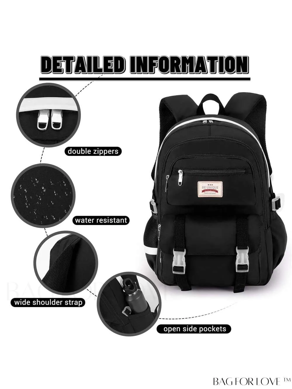 BagForLove - SCIONE Teen Travel Backpack: Waterproof, Hiking-Ready, Fits 15.6 Laptop, with Shoe Compartment