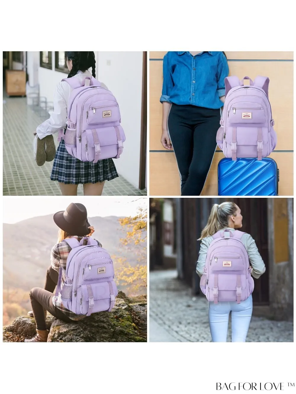 BagForLove - SCIONE Teen Travel Backpack: Waterproof, Hiking-Ready, Fits 15.6 Laptop, with Shoe Compartment