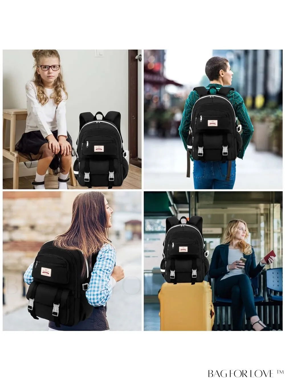 BagForLove - SCIONE Teen Travel Backpack: Waterproof, Hiking-Ready, Fits 15.6 Laptop, with Shoe Compartment