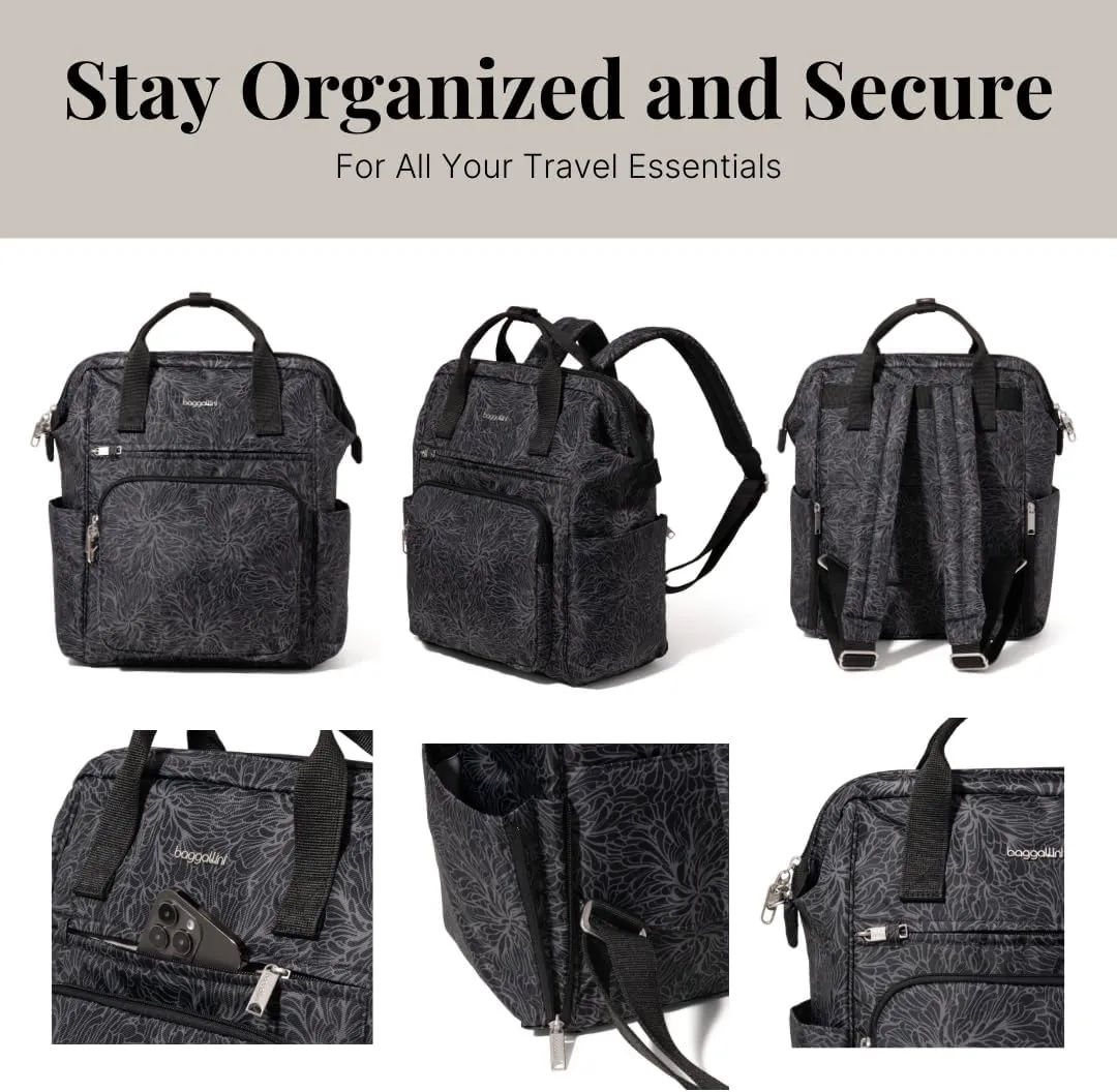 Baggallini Securtex Anti-Theft Windsor Backpack for Travel, Work & Collage, RFID & Locking Zipper, Up to 16" Laptop