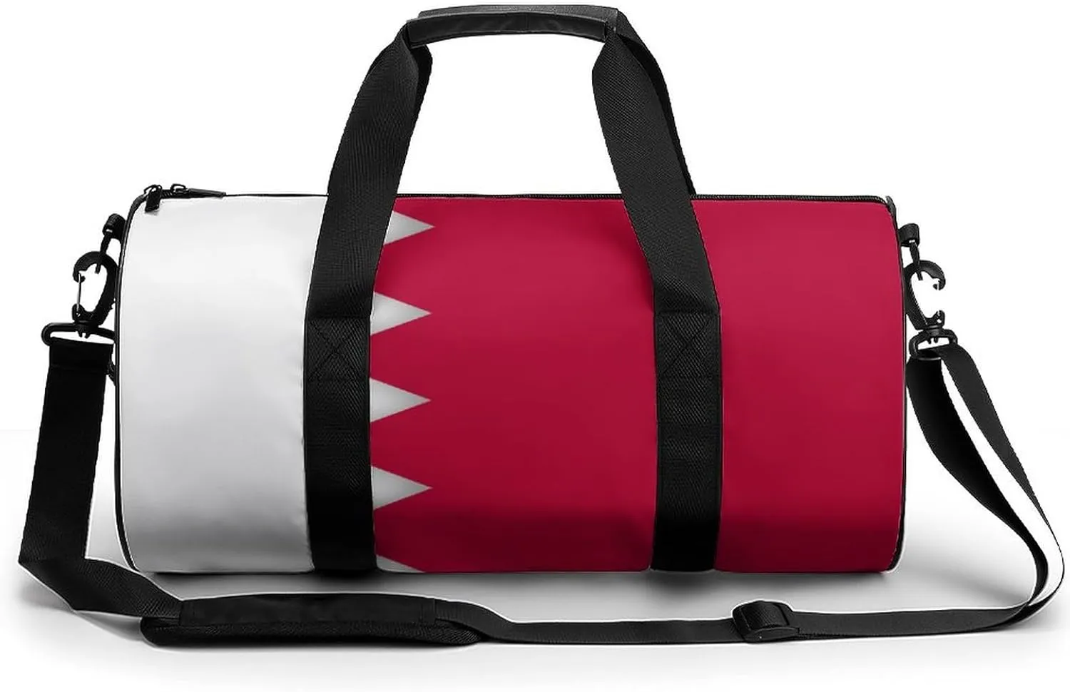 Bahrain Flag Large Gym Duffel Bag with Wet Pocket for Men Women Travel Workout