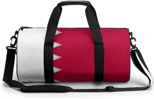 Bahrain Flag Large Gym Duffel Bag with Wet Pocket for Men Women Travel Workout