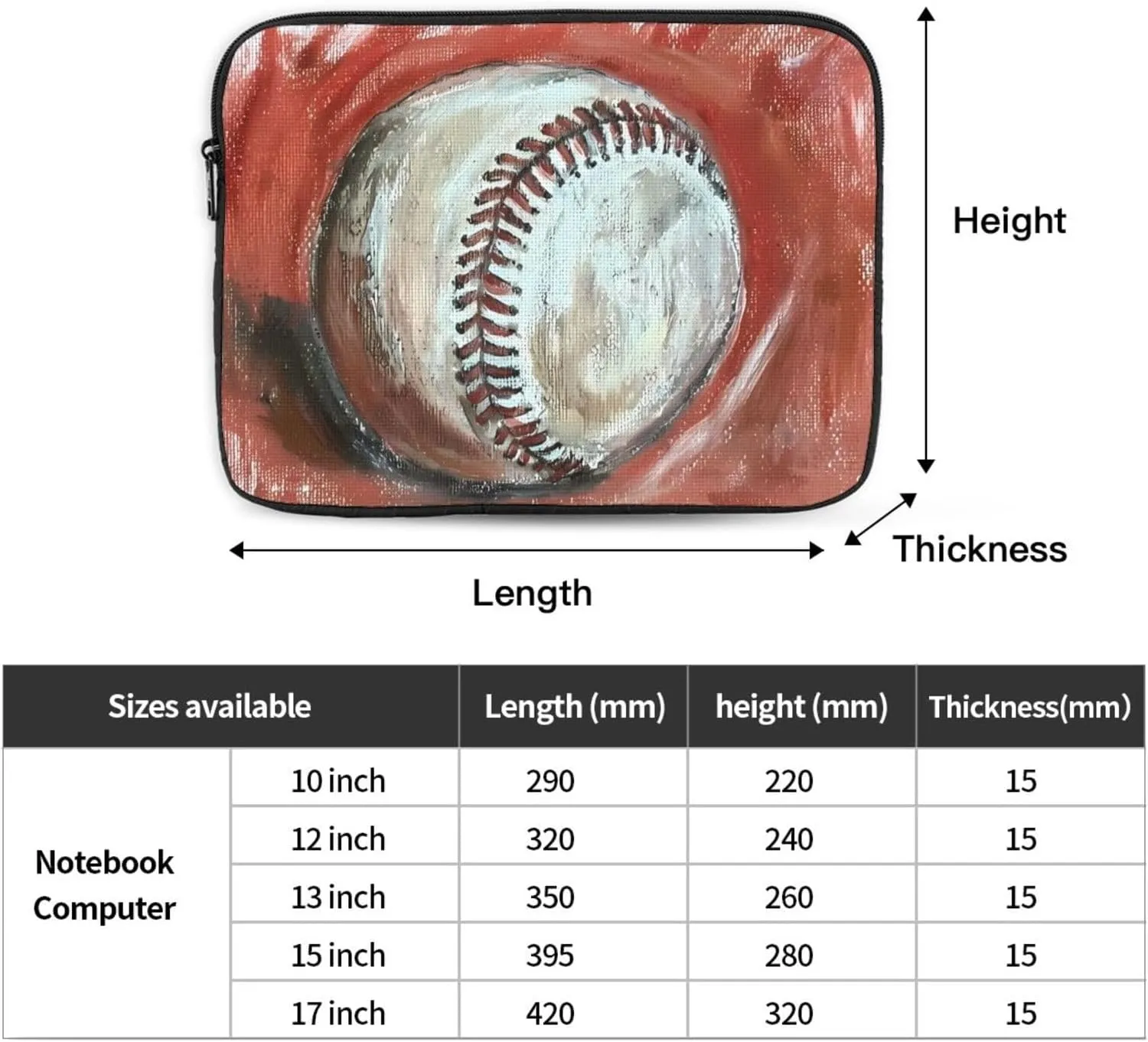 Baseball In The Hole Laptop Inner Bag Laptop Sleeve Case Briefcase Carrying Laptop Cover
