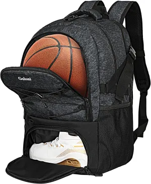 Basketball Backpack for Men and Women,Sports Bag with Ball Compartment,Gym Backpack with Shoe Compartment