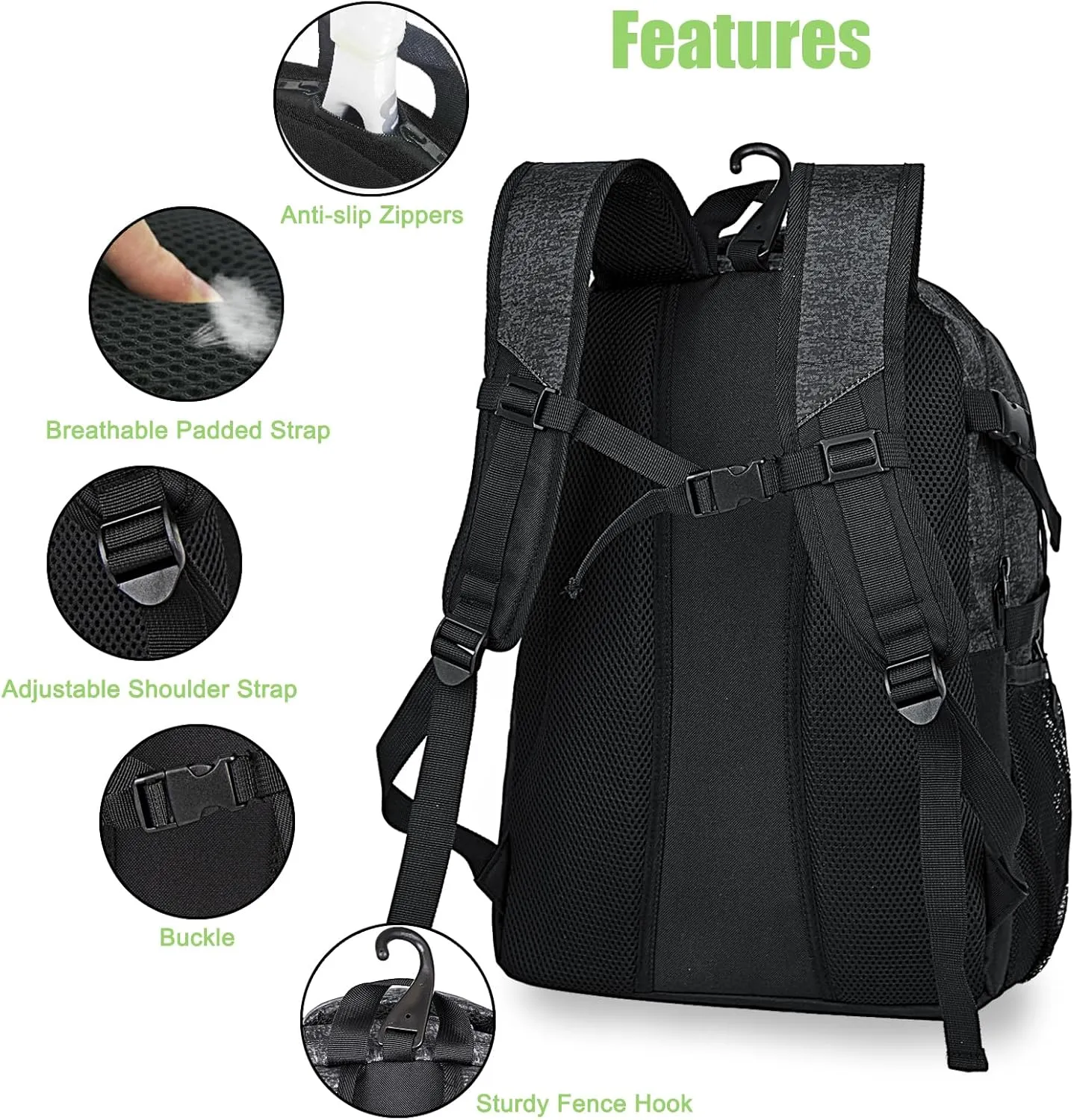 Basketball Backpack for Men and Women,Sports Bag with Ball Compartment,Gym Backpack with Shoe Compartment