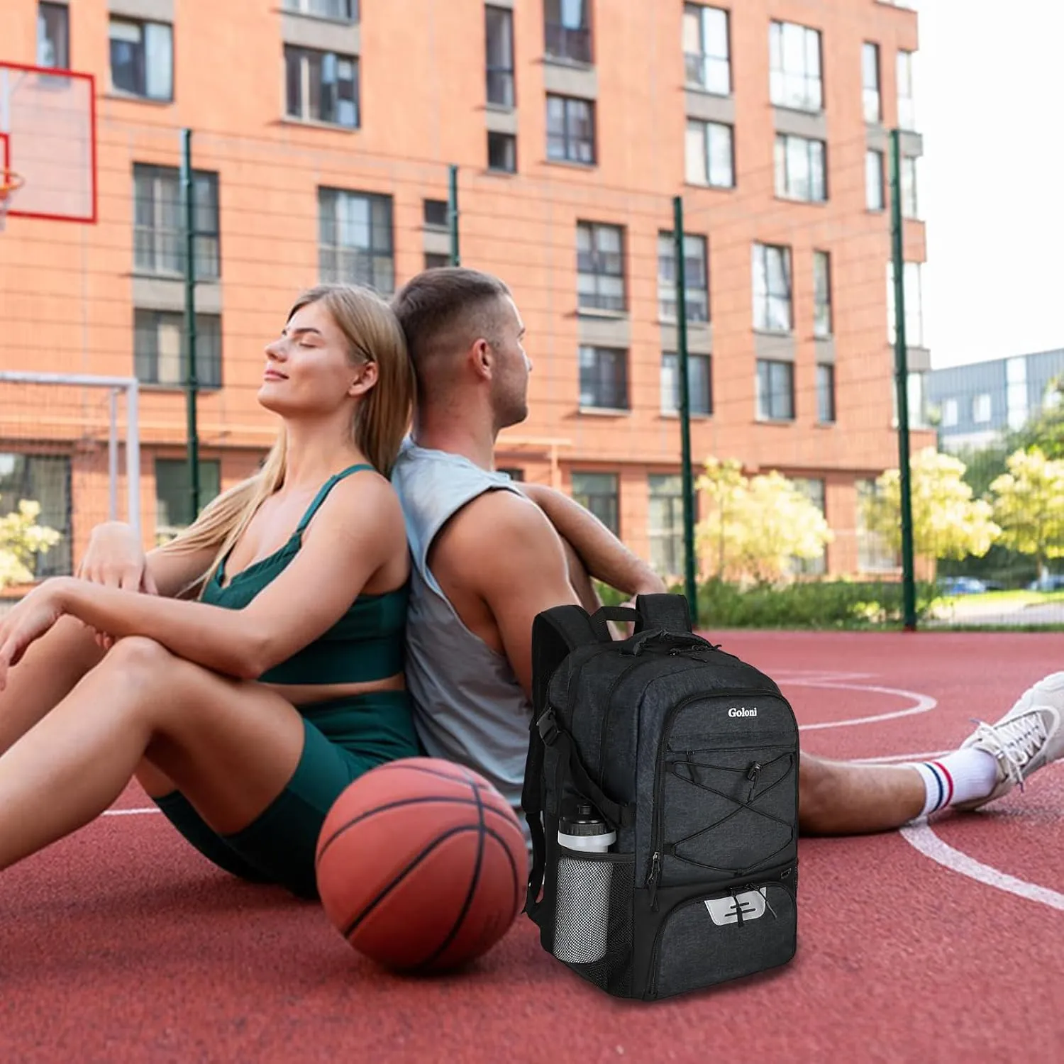 Basketball Backpack for Men and Women,Sports Bag with Ball Compartment,Gym Backpack with Shoe Compartment