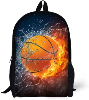 Basketball School Backpack for Boys/Girls 17 in Black Boy Backpack,Cool Design Casual Daypack Sports Backpack for Man/Kid/Girl/Woman