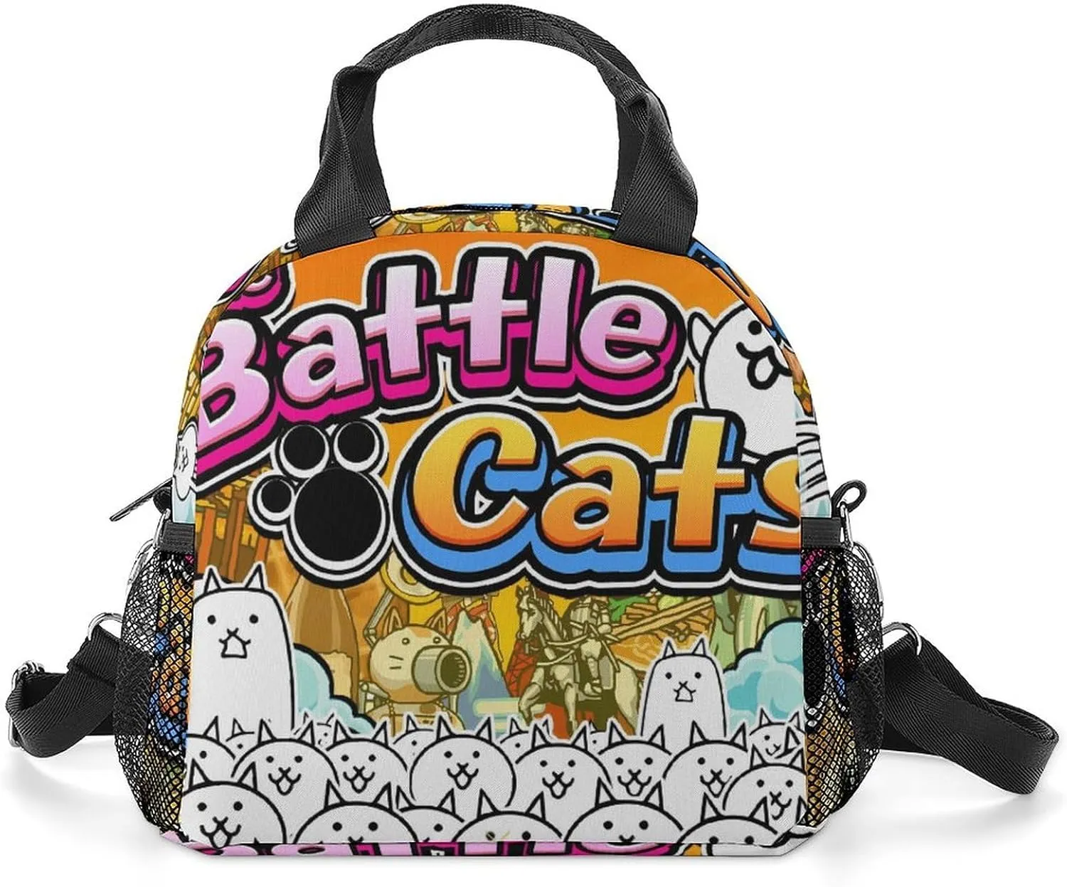 Battle-Cats Lunch Shoulder Bag Lightweight Insulated Heat Preservation Children's Lunch Bag Bento Box One Size