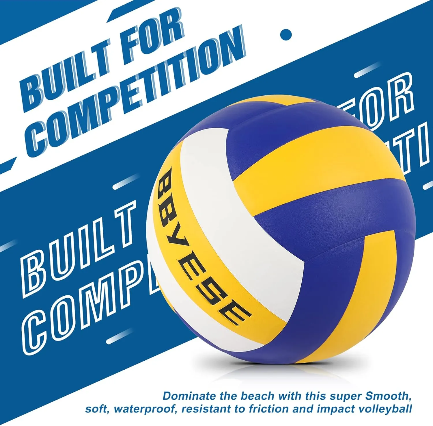 BBYESE Indoor Outdoor Volleyball Official Size 5 Waterproof Soft Sand Volley Balls for Kids Girls Boys Beginners Adults Men Women Pool Beach Gym Game Training Competition Play Gift