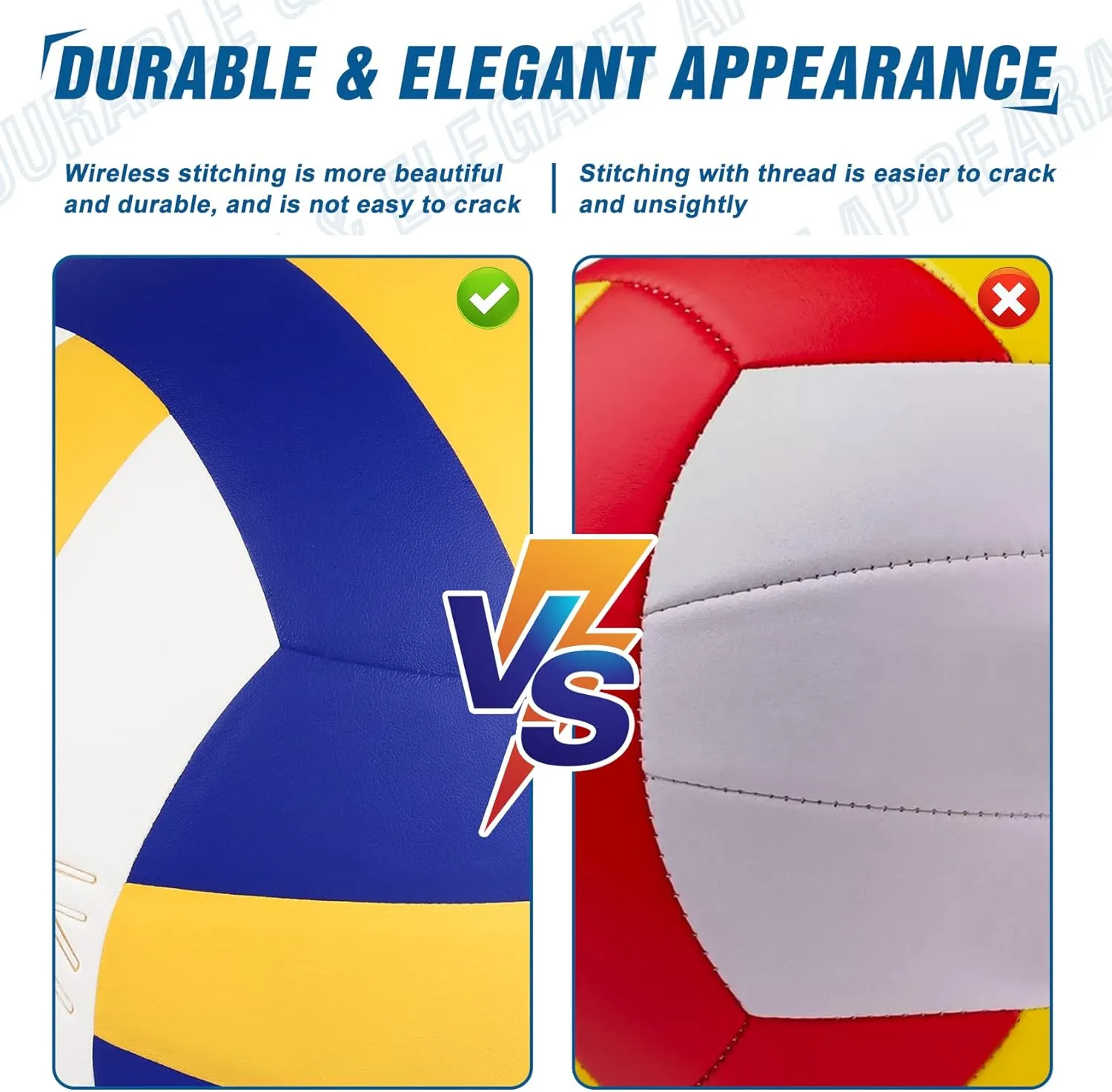 BBYESE Indoor Outdoor Volleyball Official Size 5 Waterproof Soft Sand Volley Balls for Kids Girls Boys Beginners Adults Men Women Pool Beach Gym Game Training Competition Play Gift