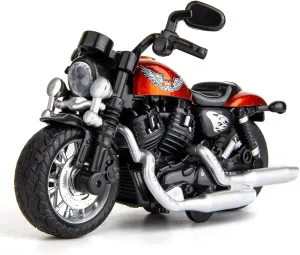 BDTCTK Compatible for 1:12 Harley Motorcycle Model, Mini Toy Motorcycle, Pull Back Toy Cars with Sound and Light, Motorcycle Collection for Boys Kids,Gift Orange