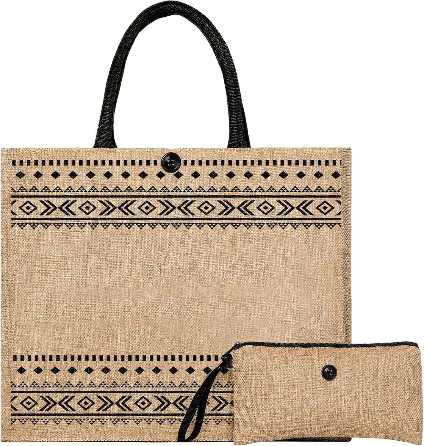 Beach Bag, Large Beach Bag for Women, Woven Straw Tote Bag, Weaving Swim Gym Shopping Travel Bag with Button