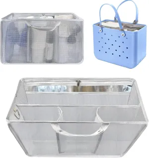 Beach Bag Organizer Insert Compatible with X Large Bogg Bag Accessories，Wet and Dry Separation Insert Divider Pouch Fit for Original XL Bogg Bags,Durable Material-Grey