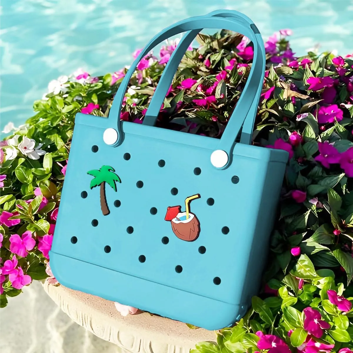 Beach Bag Rubber Tote Bag Waterproof Sandproof Travel Bag for Women Washable Tote Bag Handbag