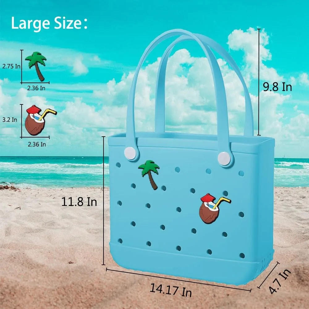Beach Bag Rubber Tote Bag Waterproof Sandproof Travel Bag for Women Washable Tote Bag Handbag