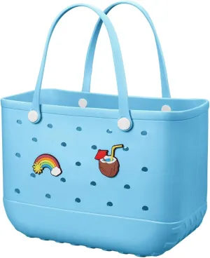Beach Bag Rubber Tote Bag Waterproof Travel Bags for Women Washable Tote Bag Handbag for Sports Beach Market Pool