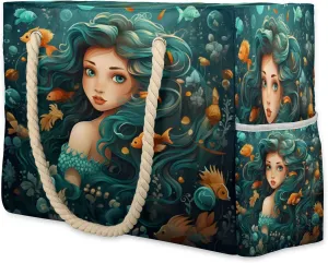Beach Bags for Women Large Beach Tote Bag, Waterproof Sandproof Swim Pool Bag with Zipper