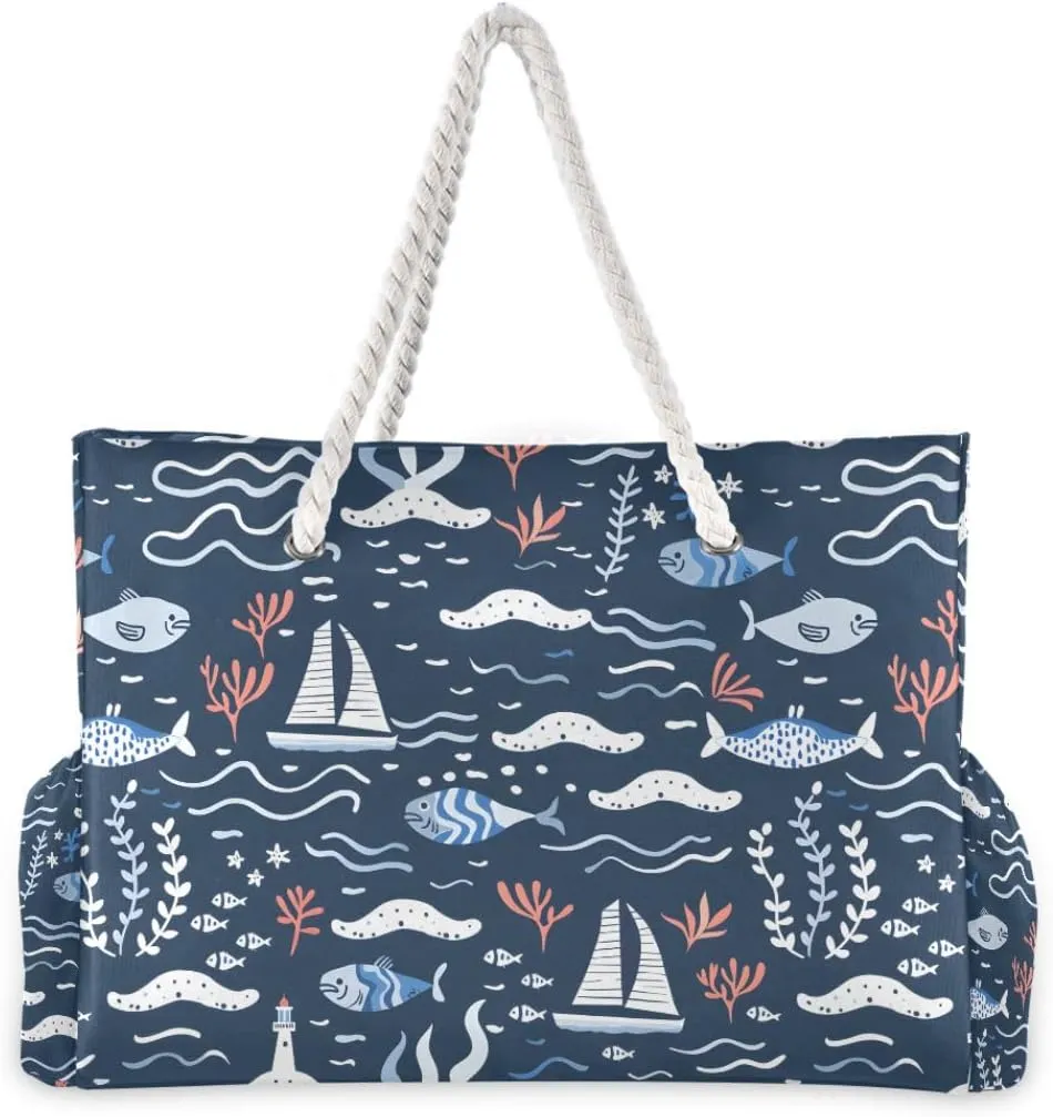 Beach Bags for Women Large Beach Tote Shoulder Bag Waterproof Sandproof for Travel Nurse