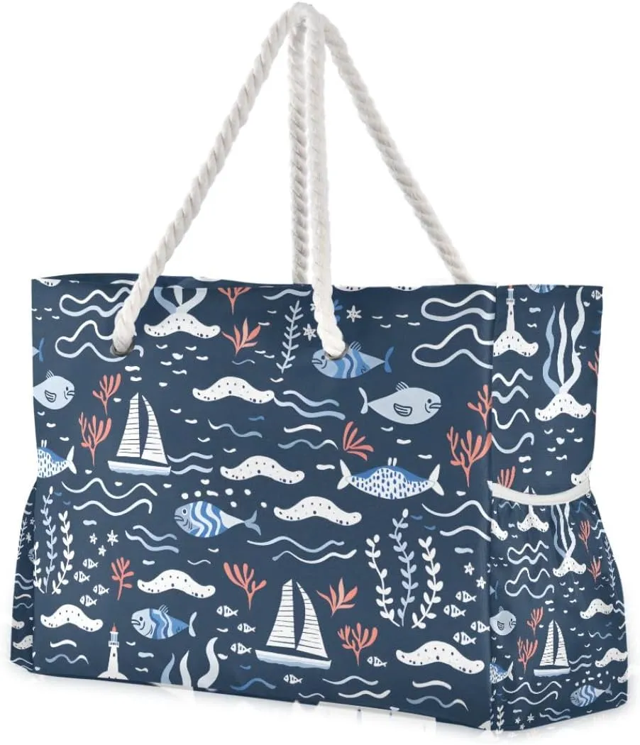 Beach Bags for Women Large Beach Tote Shoulder Bag Waterproof Sandproof for Travel Nurse